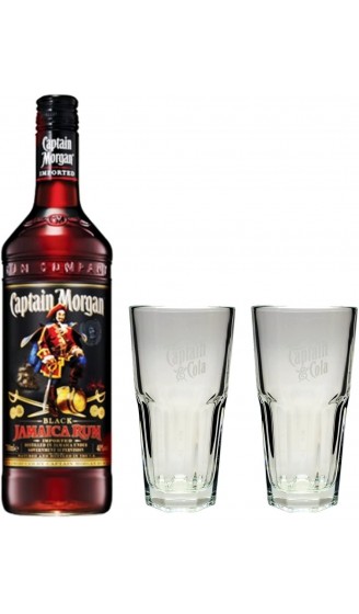Captain Morgan Dark Rum 40% 0,7l Set + 2 Longdrinkgläser - B00JSPXX2UZ