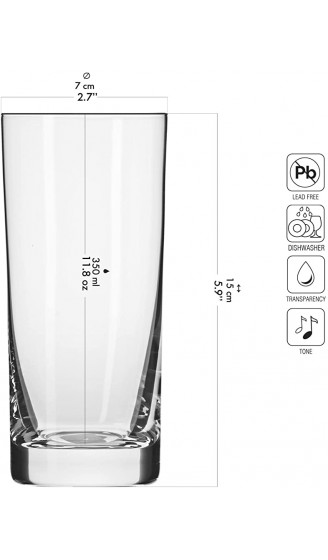 KROSNO Longdrinkgläser Wassergläser Trinkgläser | Set von 6 | 350 ML | Blended Kollektion | Perfekt für Zuhause Restaurants und Partys | Spülmaschinenfest - B07NTJK3WMM
