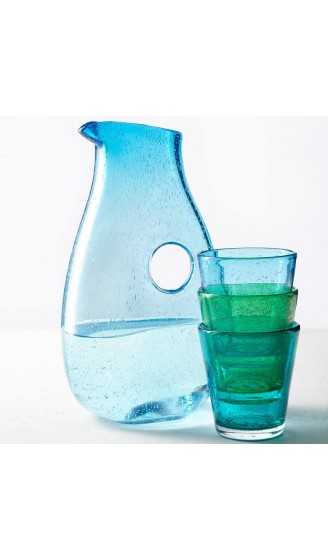 Leonardo Burano Trink-Gläser 6er Set handgefertigte Wasser-Gläser spülmaschinengeeignete Gläser bunte Becher aus Glas hellblau 330ml 034759 - B07HB6YZW7S