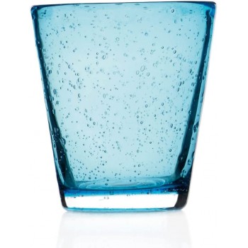 Leonardo Burano Trink-Gläser 6er Set handgefertigte Wasser-Gläser spülmaschinengeeignete Gläser bunte Becher aus Glas hellblau 330ml 034759 - B07HB6YZW7S