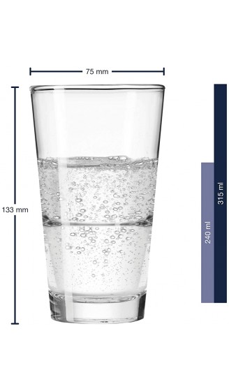 Leonardo Event Trink-Gläser 12er Set spülmaschinenfeste Longdrink-Gläser Trink-Becher aus Glas im klassischen Stil Getränke-Set 12 Stück 315 ml 061700 - B000P4OM9QZ