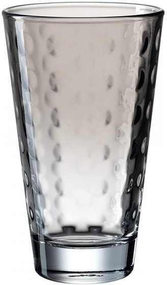 Leonardo Optic Trink-Glas 1 Stück spülmaschinenfestes Longdrink-Glas bunter Trink-Becher aus Glas Saft-Glas grau 300 ml 025899 - B097MY51RDT