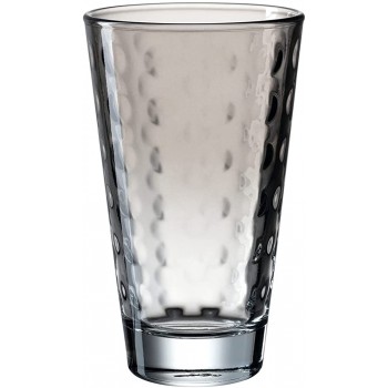 Leonardo Optic Trink-Glas 1 Stück spülmaschinenfestes Longdrink-Glas bunter Trink-Becher aus Glas Saft-Glas grau 300 ml 025899 - B097MY51RDT