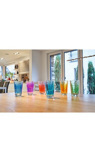 Leonardo Vario Struttura Trink-Glas 1 Stück spülmaschinenfestes Longdrink-Glas bunter Trink-Becher aus Glas Saft-Glas lila 280 ml 026837 - B097MWN8Z7E