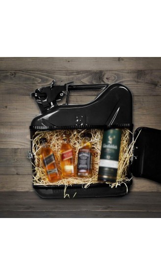 MikaMax – Jerrycan Whiskeybar 5L – Kanister Minibar – Mobile Bar – 5L –Schwarz – Metall – 24.5 x 9.5 x 28 cm – Geschenke für Männer – Whisky Geschenkset - B07C81ZJ1HV