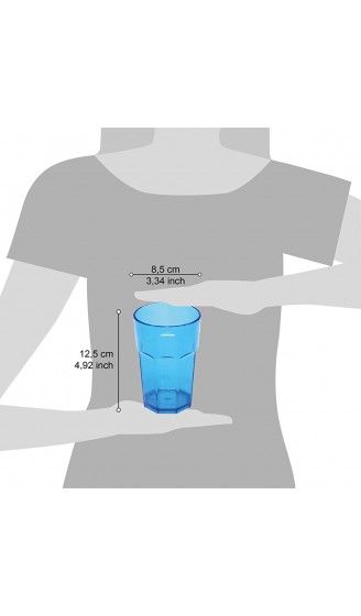 Omada Design Satz von Wassergläser aus Kunststoff Fassungsvermögen von 42,5Cl. Sie sind ideal für Getränke oder Long Drinks Spülmaschinenfest Made in Italy Stapelbar Linea Unglassy Türkise Farbe - B07PY84CYN2
