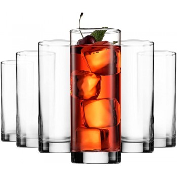 Paksh Neuheit Italian Flugball Gläser [6er Set] Klar Heavy Base Tall Bar Glas Trinkgläser für Wasser Saft Bier Wein Whiskey und Cocktails | 384 Milliliter - B01LYZLO96T