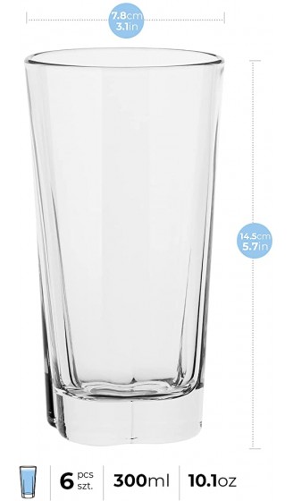 Trinkgläser Set Wassergläser Set Longdrink Gläser Highball Glas 6er Set Wasserglas Saftglas Longdrinkbecher Bar Zubehör Longdrinkglas | Spülmaschinenfest | Kollektion Elin | 300 ML | Set von 6 - B0968CZ6XFA