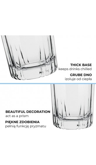 Trinkgläser Set Wassergläser Set Longdrink Gläser Highball Glas 6er Set Wasserglas Saftglas Longdrinkbecher Bar Zubehör Longdrinkglas | Spülmaschinenfest | Kollektion Gina | 340 ML | Set von 6 - B0968B1LBFC