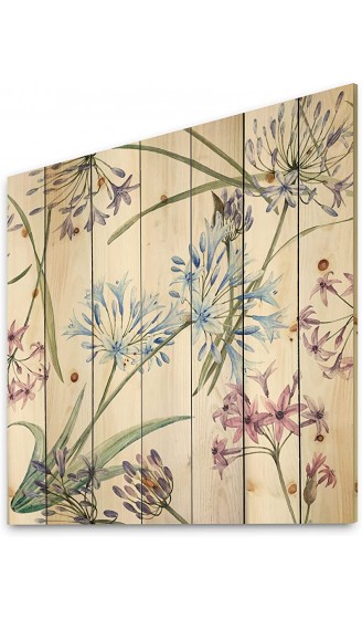 DesignQ Vibrant Summer Wildblumen II traditioneller Druck auf natürlichem Kiefernholz - B09JQBXC39Q
