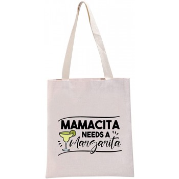 G2TUP Margarita Lover Gift Mamacita Needs A Margarita Wiederverwendbare Leinen-Tragetasche Margarita Trinkhandtasche Cinco De Mayo Geschenk - B09KXJPZYST