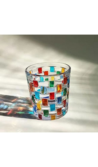 Glasbecher im Murano-Stil venezianische Kunst handbemalt italienische Glaswaren Block 2 Stück - B09TZQQV71T