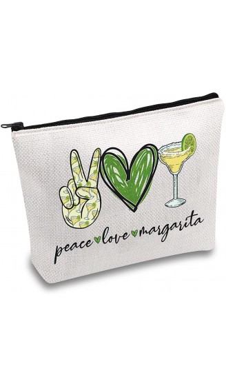 JXGZSO Kosmetiktasche mit Reißverschluss Motiv: Frieden Liebe Margarita mit Reißverschluss Peace Love Margarita, - B09KLPZ8PRU