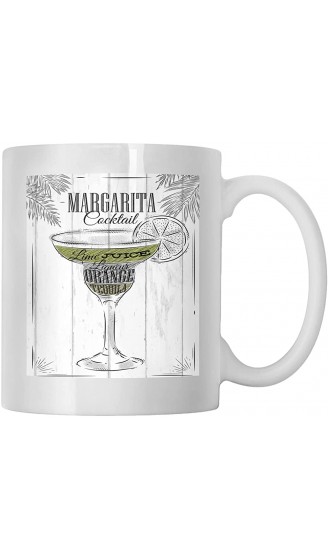 Margarita,Classic Vintage-Style Ceramic Tankard Mugs,Ingredients of Margarita Sketch Lime Juice Liqueur Orange ,330ml11OZ,Multicolor - B09SLMTP3YV