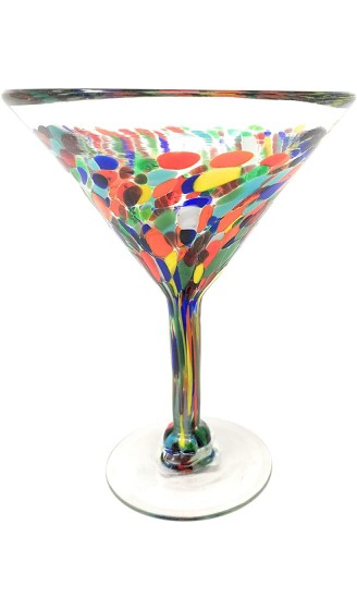 Mexikanisches mundgeblasenes Glas – 4 Stück mundgeblasene moderne Margarita-Gläser – Konfetti Carmen 12oz - B087SKDQB3N