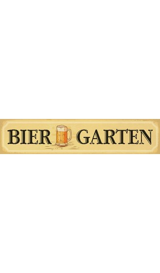 Blechschild Straßenschild Bier Garten Bier glas Oktoberfest Metallschild 46x10 cm Wanddeko tin sign - B07H2G6FRTG