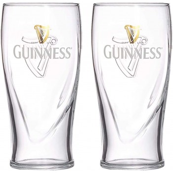 Guinness Bierglas offizielles Merchandise-Produkt mit Prägung 2 Stück - B07N7MGX9TE