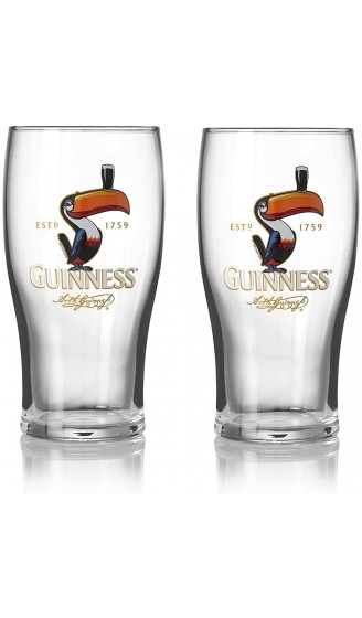 Guinness Offizielles Merchandise-Produkt Tukan 2 Pint-Gläser 590 ml Barware - B09HSKLQ6R5