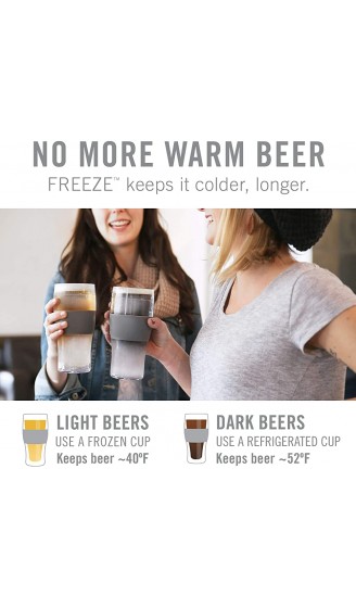 Host Freeze Biergläser 470 ml Doppelwandiges Kunststoff-Kühlglas mit Gefriergel zum Einfrieren 2er-Set Grau - B00OJI35GAW