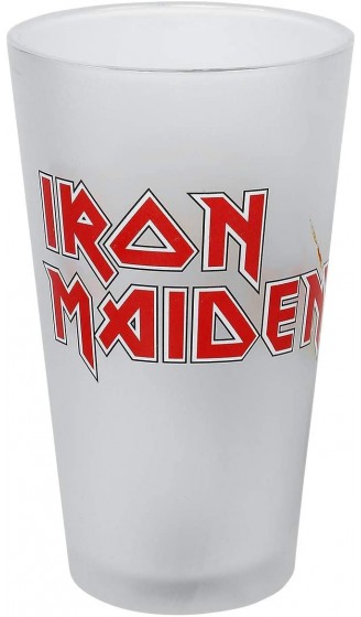 Iron Maiden Trooper Unisex Bierglas weiß Glas 0,5 l Alkohol & Party Band-Merch Bands - B078MKFJFVX
