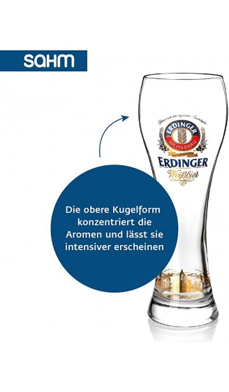 Original ERDINGER Weizenbierglas 0,5 l Set | 6 Weizenbiergläser 0,5 l | Ideale Weissbiergläser | ERDINGER Gläser als tolles Bier Geschenk - B08V5C4HN9H