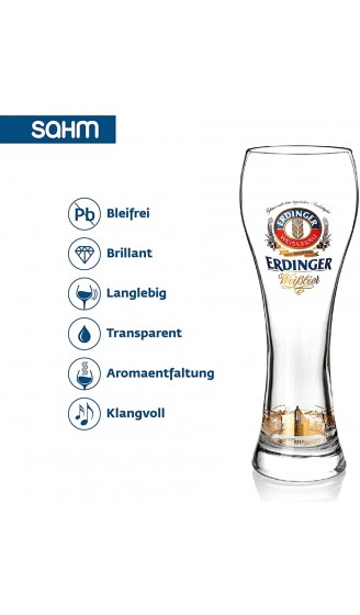 Original ERDINGER Weizenbierglas 0,5 l Set | 6 Weizenbiergläser 0,5 l | Ideale Weissbiergläser | ERDINGER Gläser als tolles Bier Geschenk - B08V5C4HN9H