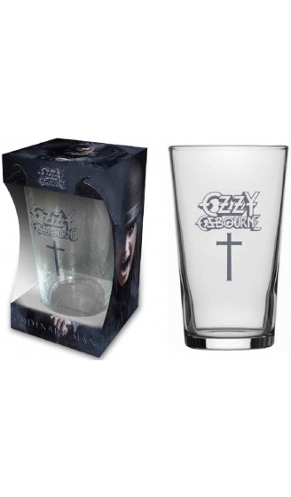 Ozzy Osbourne Glas Odinary Man Logo England Bierglas Longdrink Glas XL Trinkglas Pint Glass - B08JKXV6TL5