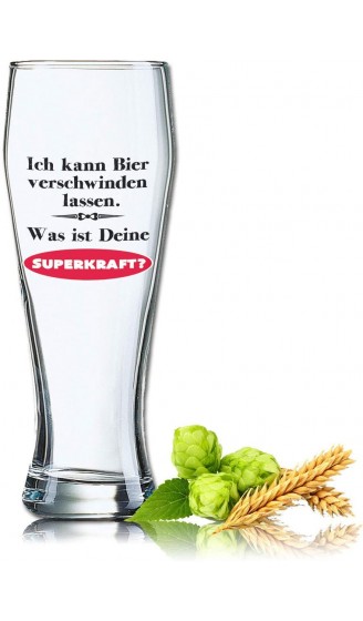 PorcelainSite Geschenkideen GmbH Lustiges Bierglas Weizenbierglas Bayern 0,5L Dekor: Ich kann Bier Verschwinden Lassen. was ist Deine SUPERKRAFT? - B01MZ0LI8DO