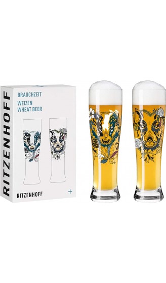 RITZENHOFF 3481004 Brauchzeit #4 Weizenbierglas-Set Glas 646 milliliters Mehrfarbig - B08YKGNY3ZX