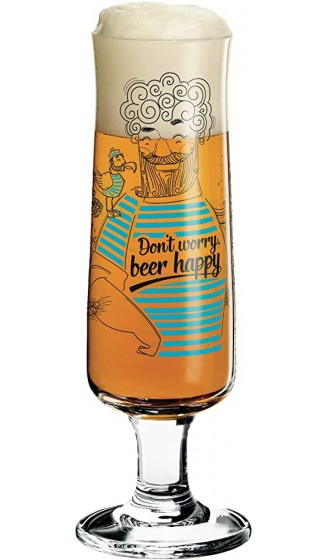 RITZENHOFF Beer Bierglas von Natalia Yablunovska aus Kristallglas 300 ml mit fünf Bierdeckeln Mehrfarbig - B07NZ15C98E