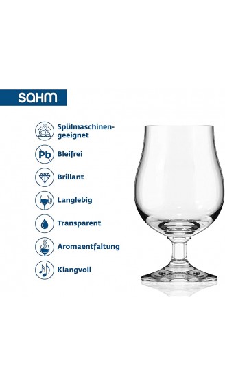SAHM Bristol Pokal Biergläser 0,3 Liter 6 STK | Biertulpe | Biergläser Set | Spülmaschinengeeignet | Ideale Pilsgläser & Craft Beer Gläser - B08ZM84NBKV