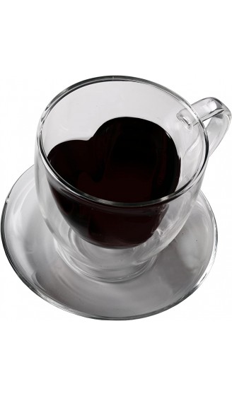 350ml doppelwandige Glas Thermo Herztasse mit Untersetzer Teetasse Kaffeetasse mit Schwebeeffekt Herz Herzform zum Muttertag Weihnachten by Feelino - B00LRHB9DWX