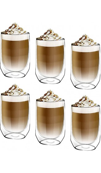 [6-Stück,350ml] DESIGN•MASTER Doppelwandige Latte Macchiato Gläser Thermoglas Kaffeeglas Teeglas Borosilikatglas perfekt für Latte Cappuccino Americano Tee und Getränke. - B08PKJZY4XZ