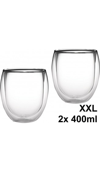 AKTION: 2er-Set 400ml Thermo-Glas mit 2 Teeblumen DOPPELWANDIG ICE-BLOOM XXL extra großes Teeglas Kaffeeglas mit Schwebeeffekt - B00ANKDB2QW