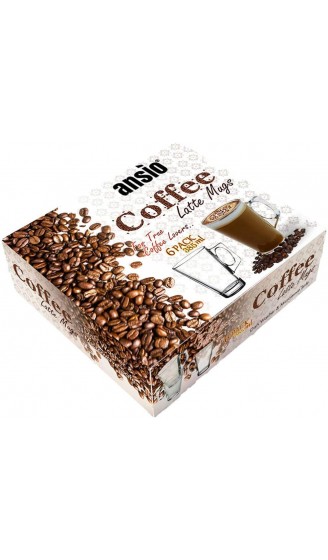 ANSIO Große Latte Macchiato Gläser Kaffeetassen-385 ml 13 oz -Gift-Box mit 6 Latte Gläser-kompatibel mit Tassimo Maschine 6 Pack - B074281WTY1