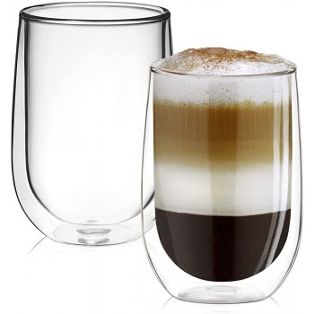 Autsel Gläser Cappuccino Kaffee Becher mit Doppelwandige Thermo- Premium Borosilikatglas Tasse Teegläser 2 Stück 480ml für Espresso Latte - B09N6MJVGFK