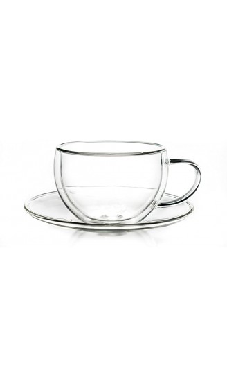 Creano Thermo-Tasse doppelwandige Tee- Latte Macchiato Cappuccino Tasse mit Untersetzer 250ml 2er Set - B07J5J8J7BA