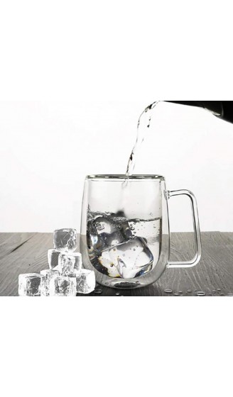Digralne Doppelwandige Kaffeetassen Gläser mit Henkel Isolierte transparente Thermo Latte Macchiato Milchsaft-Glasbecher 250 ml 2 Sätze… - B07QLHH1F9A