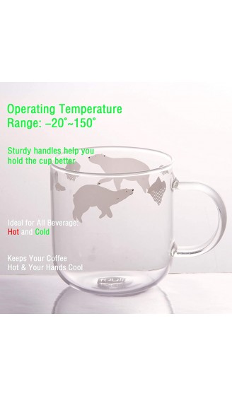 Eistee-Tasse Latte-Kaffeeglas-Tasse,Aus hitzebeständigem und kältebeständigem High Borosilicatglas,Becher für heiße und kalte Getränke,Bier Saft Milch Wasserbecher,12OZ 350ML - B08P7L2BCLF