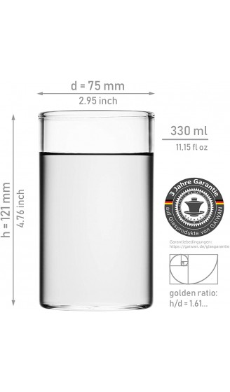 GAIWAN ICEGOLD330: Hochwertige Trinkgläser 330 ml 2er Set spülmaschinenfest - B07B29DMMYP