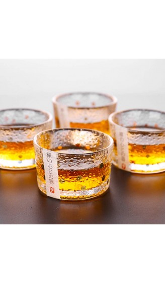 HEMOTON 4 Stück Sake Tassen Gläser Japanisches Sake Schnapsglas mit Goldfolie Punkt Whisky Glas Trinkbecher für Kaffee Espresso Tee Einweihungsparty - B08NPPQD6FG