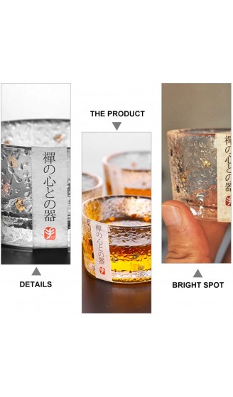 HEMOTON 4 Stück Sake Tassen Gläser Japanisches Sake Schnapsglas mit Goldfolie Punkt Whisky Glas Trinkbecher für Kaffee Espresso Tee Einweihungsparty - B08NPPQD6FG