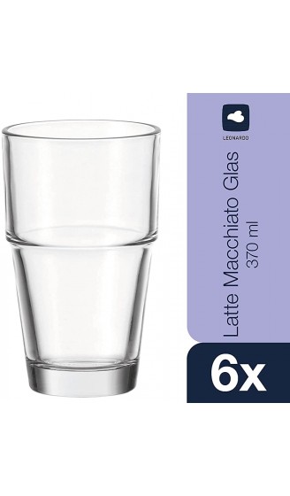 LEONARDO HOME Solo Trink-Glas stapelbare Glas-Becher spülmaschinengeeignetes Wasser-Glas 6er Set 370 ml 043400 - B000ENSRHQO