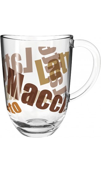 Leonardo Napoli Latte Macchiato-Tassen 1 Stück spülmaschinengeeigneter Kaffee-Becher mit Motiv Glas-Tasse mit Henkel mikrowellenfest 380 ml 024236 - B08TMF272ZI