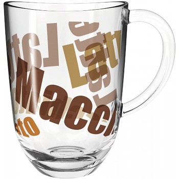 Leonardo Napoli Latte Macchiato-Tassen 1 Stück spülmaschinengeeigneter Kaffee-Becher mit Motiv Glas-Tasse mit Henkel mikrowellenfest 380 ml 024236 - B08TMF272ZI