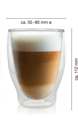 Moritz & Moritz Milano 2 x 250 ml Cappuccino Gläser Doppelwandig 250ml – Doppelwandige Gläser für Kaffee Tee oder Dessert Spülmaschinengeeignet - B07F6CQBN1A