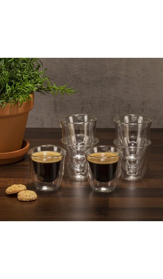 Moritz & Moritz Napoli 6 x 60-80 ml Espresso Gläser Doppelwandig Espresso Tassen aus Glas für Heiß- und Kaltgetränke Spülmaschinengeeignet - B07FKSS7SCO
