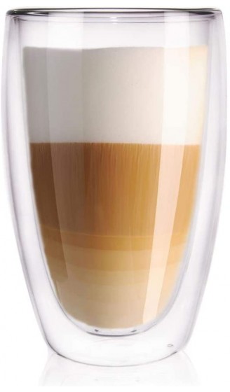 ORION GROUP Thermogläser 4 Stück Kaffeegläser Teeglas Kaffeeglas Doppelwandiges Doppelwandige Gläser Thermoglas für KAFFEE Latte Cappuccino Tee 450 ml - B082WGPQHNF