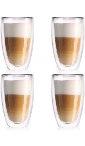 ORION GROUP Thermogläser 4 Stück Kaffeegläser Teeglas Kaffeeglas Doppelwandiges Doppelwandige Gläser Thermoglas für KAFFEE Latte Cappuccino Tee 450 ml - B082WGPQHNF