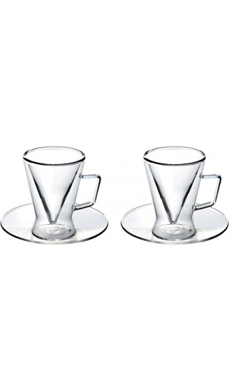 Spikey 2X 70ml doppelwandige Spitzglas-Tassen konisch mit Henkel u. Untersetzer für Ihren ganz besonderen Espresso geschütztes Marken-Design R by FeelinoR - B01LYIDZE7N